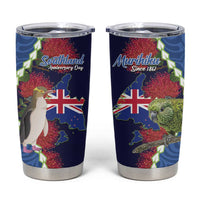Southland Anniversary Day Tumbler Cup Murihiku 1861 Maori Bird Mix Pohutukawa LT14 Blue - Polynesian Pride