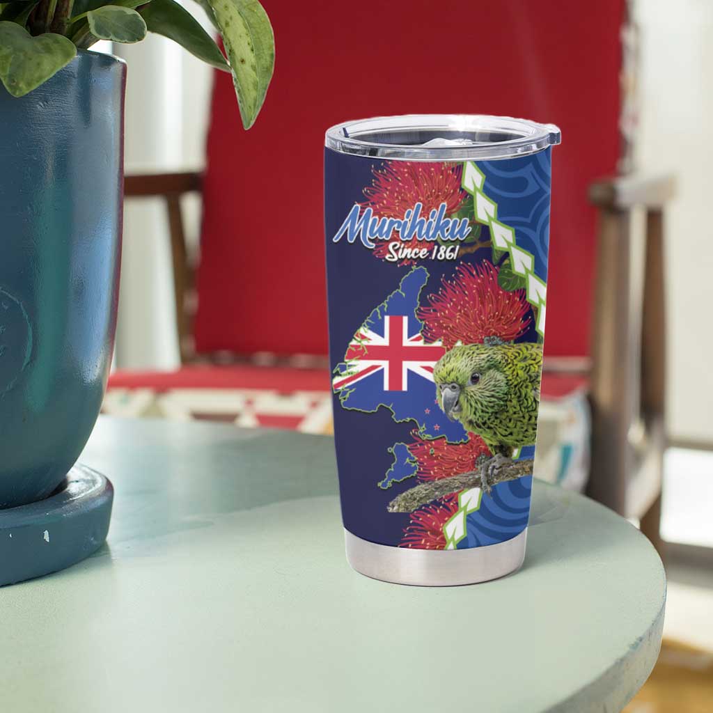 Southland Anniversary Day Tumbler Cup Murihiku 1861 Maori Bird Mix Pohutukawa LT14 - Polynesian Pride