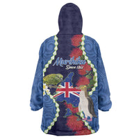 Southland Anniversary Day Wearable Blanket Hoodie Murihiku 1861 Maori Bird Mix Pohutukawa LT14 - Polynesian Pride