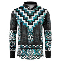Paua Shell Taniko Pattern Aotearoa Button Sweatshirt Niho Taniwha Mix Poutama