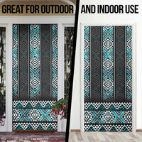 Paua Shell Taniko Pattern Aotearoa Door Cover Niho Taniwha Mix Poutama - Polynesian Pride