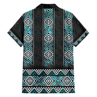 Paua Shell Taniko Pattern Aotearoa Family Matching Short Sleeve Bodycon Dress and Hawaiian Shirt Niho Taniwha Mix Poutama LT14 - Polynesian Pride