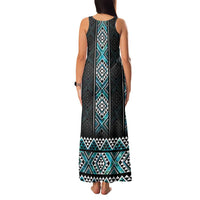 Paua Shell Taniko Pattern Aotearoa Family Matching Tank Maxi Dress and Hawaiian Shirt Niho Taniwha Mix Poutama LT14 - Polynesian Pride