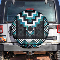 Paua Shell Taniko Pattern Aotearoa Spare Tire Cover Niho Taniwha Mix Poutama LT14 Turquoise - Polynesian Pride