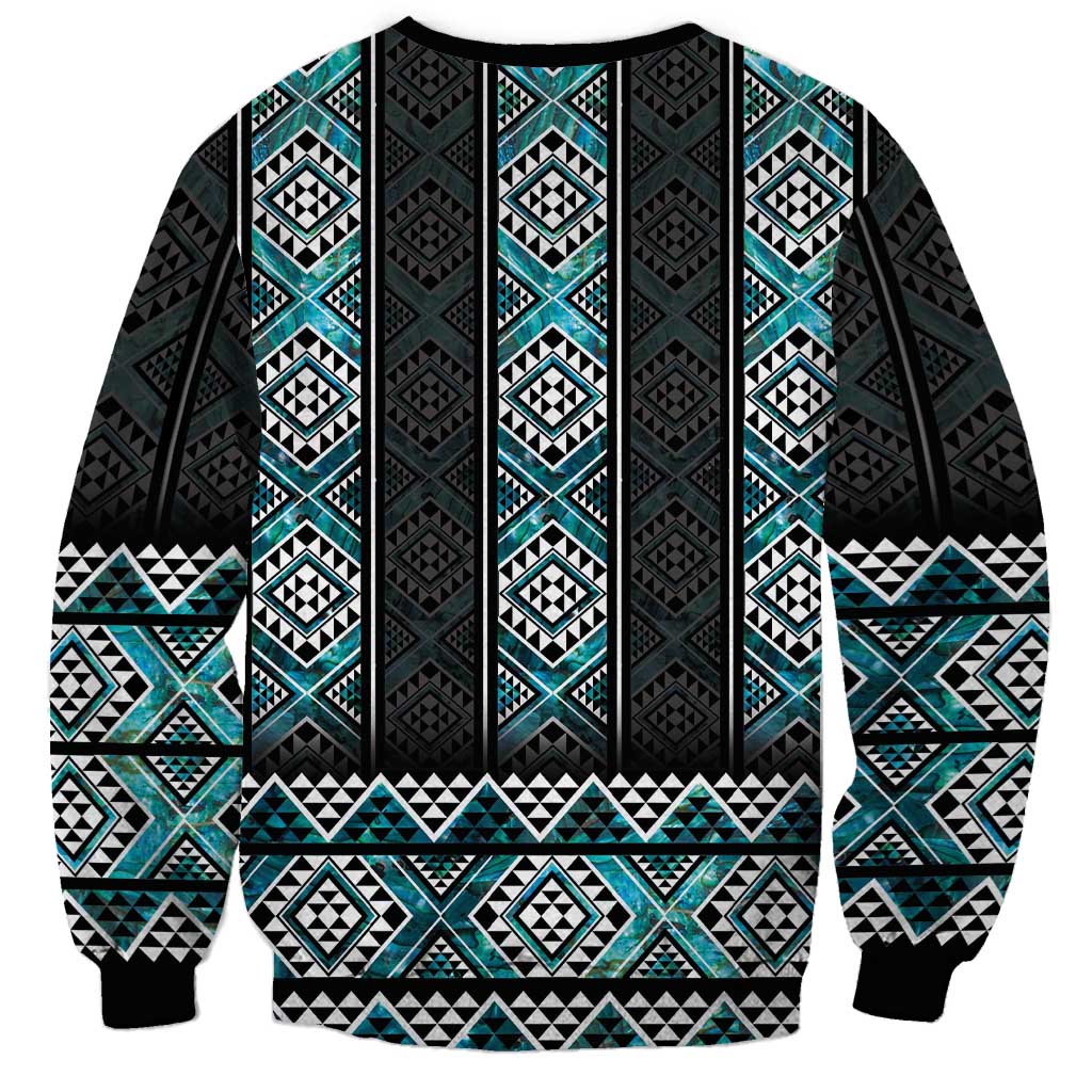 Paua Shell Taniko Pattern Aotearoa Sweatshirt Niho Taniwha Mix Poutama