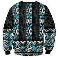Paua Shell Taniko Pattern Aotearoa Sweatshirt Niho Taniwha Mix Poutama