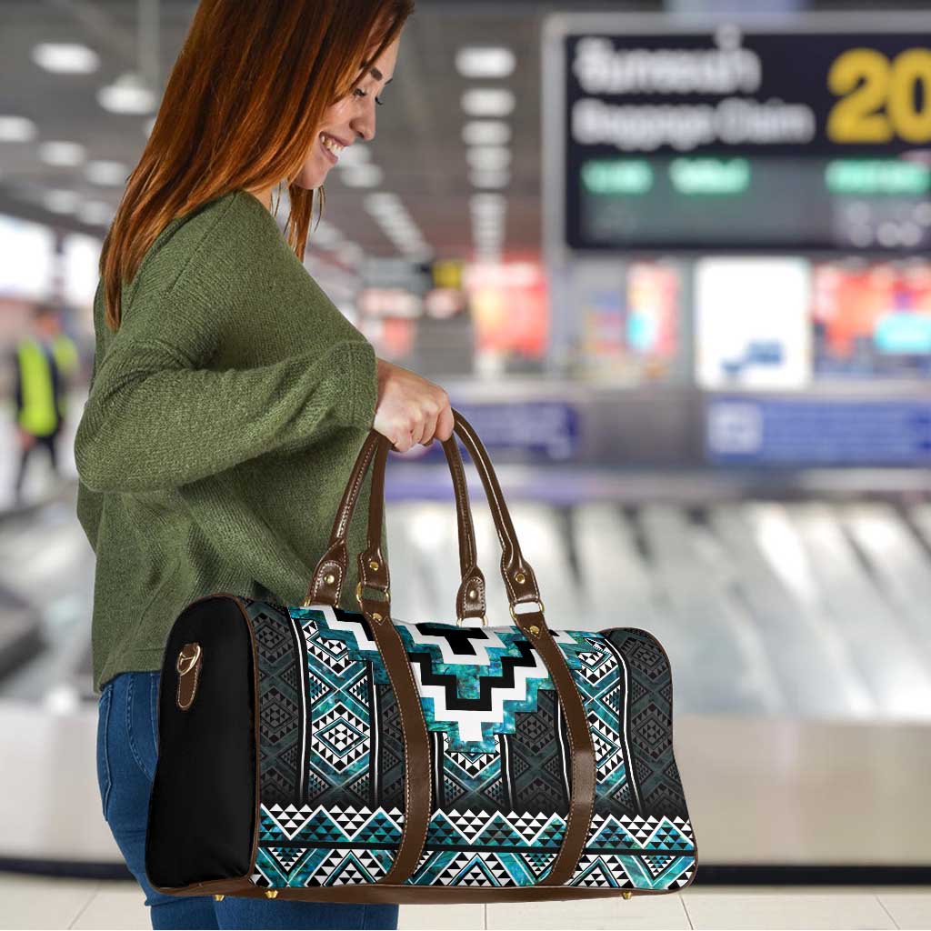 Paua Shell Taniko Pattern Aotearoa Travel Bag Niho Taniwha Mix Poutama - Polynesian Pride