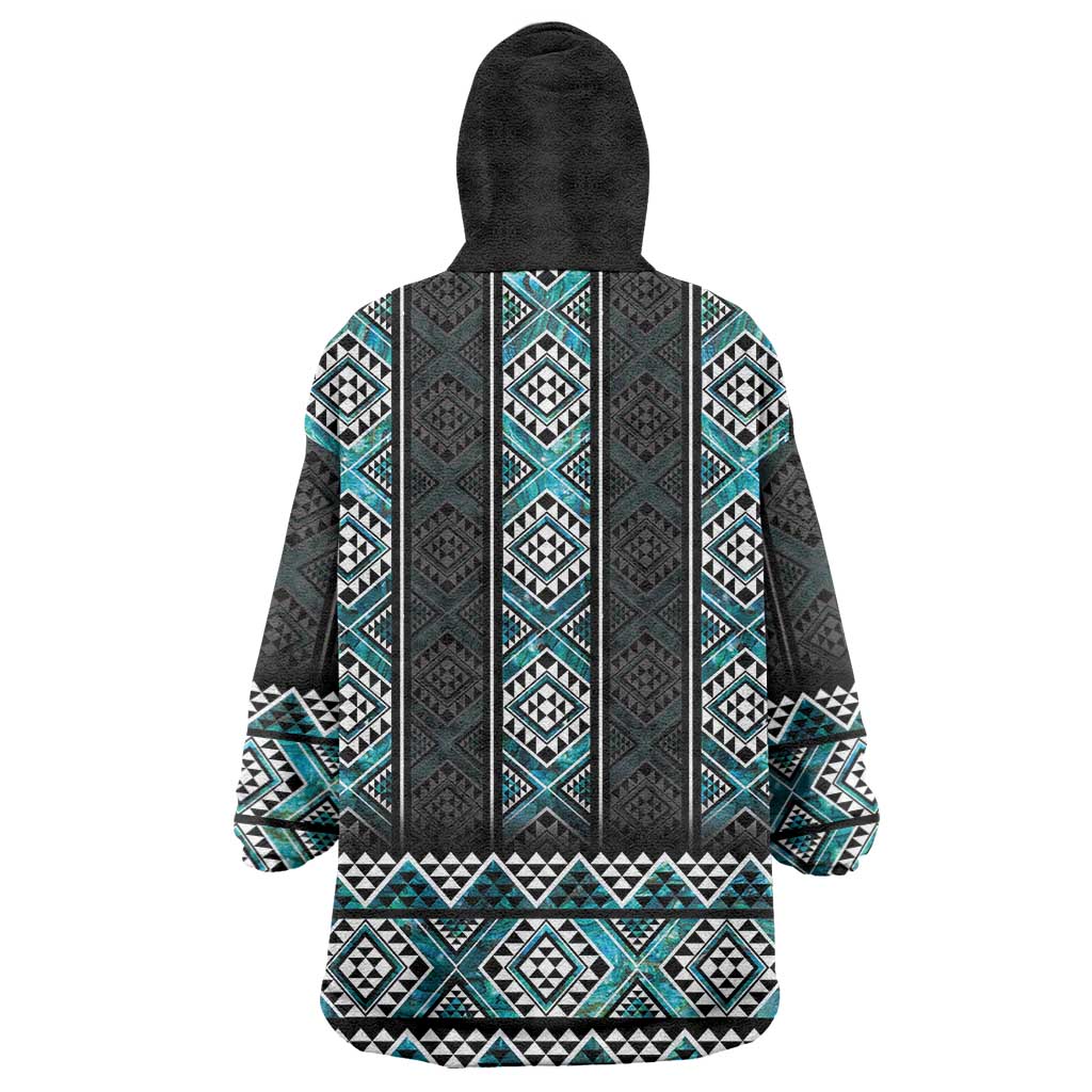 Paua Shell Taniko Pattern Aotearoa Wearable Blanket Hoodie Niho Taniwha Mix Poutama LT14 - Polynesian Pride
