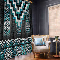 Paua Shell Taniko Pattern Aotearoa Window Curtain Niho Taniwha Mix Poutama LT14 - Polynesian Pride