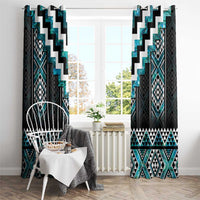 Paua Shell Taniko Pattern Aotearoa Window Curtain Niho Taniwha Mix Poutama LT14 - Polynesian Pride