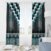 Paua Shell Taniko Pattern Aotearoa Window Curtain Niho Taniwha Mix Poutama LT14 - Polynesian Pride