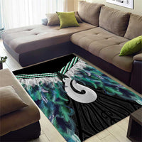Aotearoa Korowai Motif Area Rug Hei Matau Poutama Maori Pattern