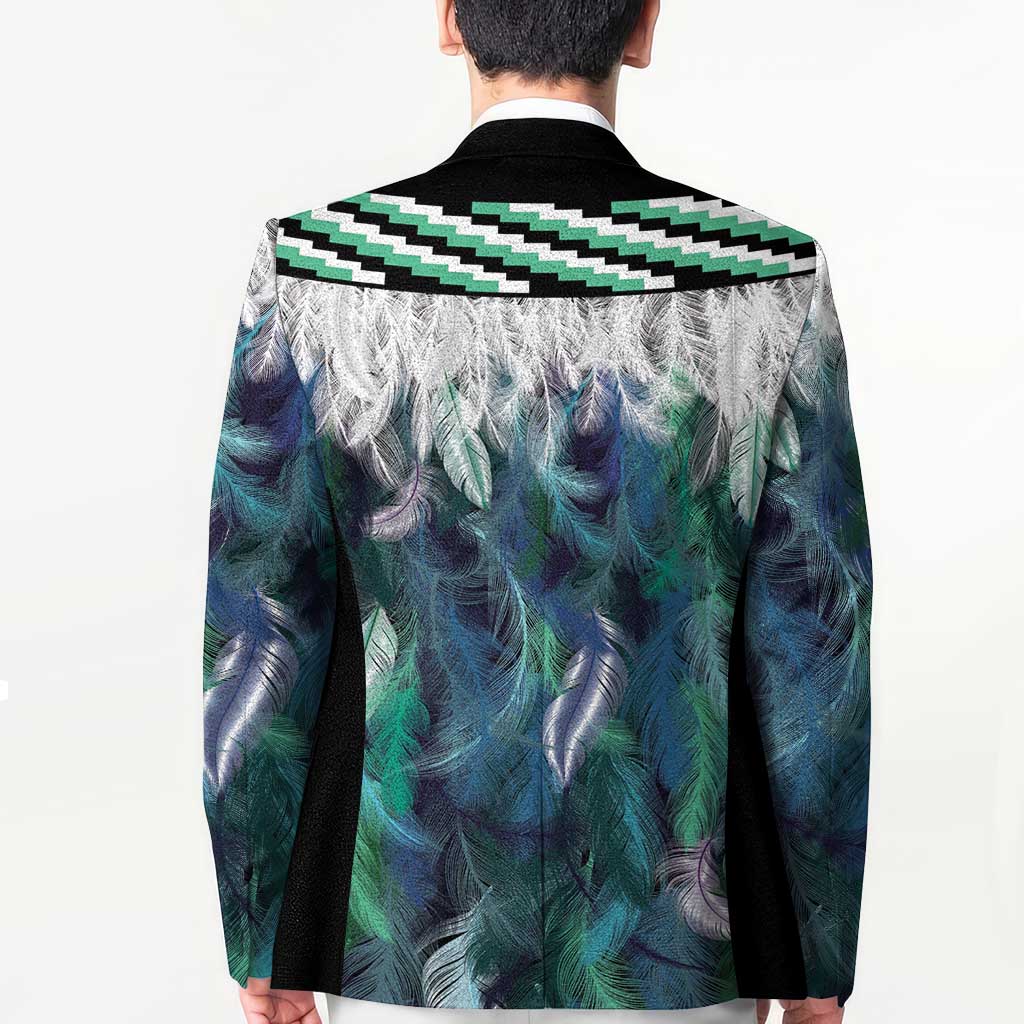 Aotearoa Korowai Motif Blazer Hei Matau Poutama Maori Pattern LT14 - Polynesian Pride