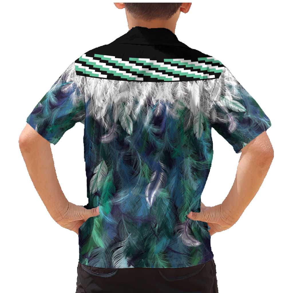 Aotearoa Korowai Motif Family Matching Mermaid Dress and Hawaiian Shirt Hei Matau Poutama Maori Pattern LT14 - Polynesian Pride