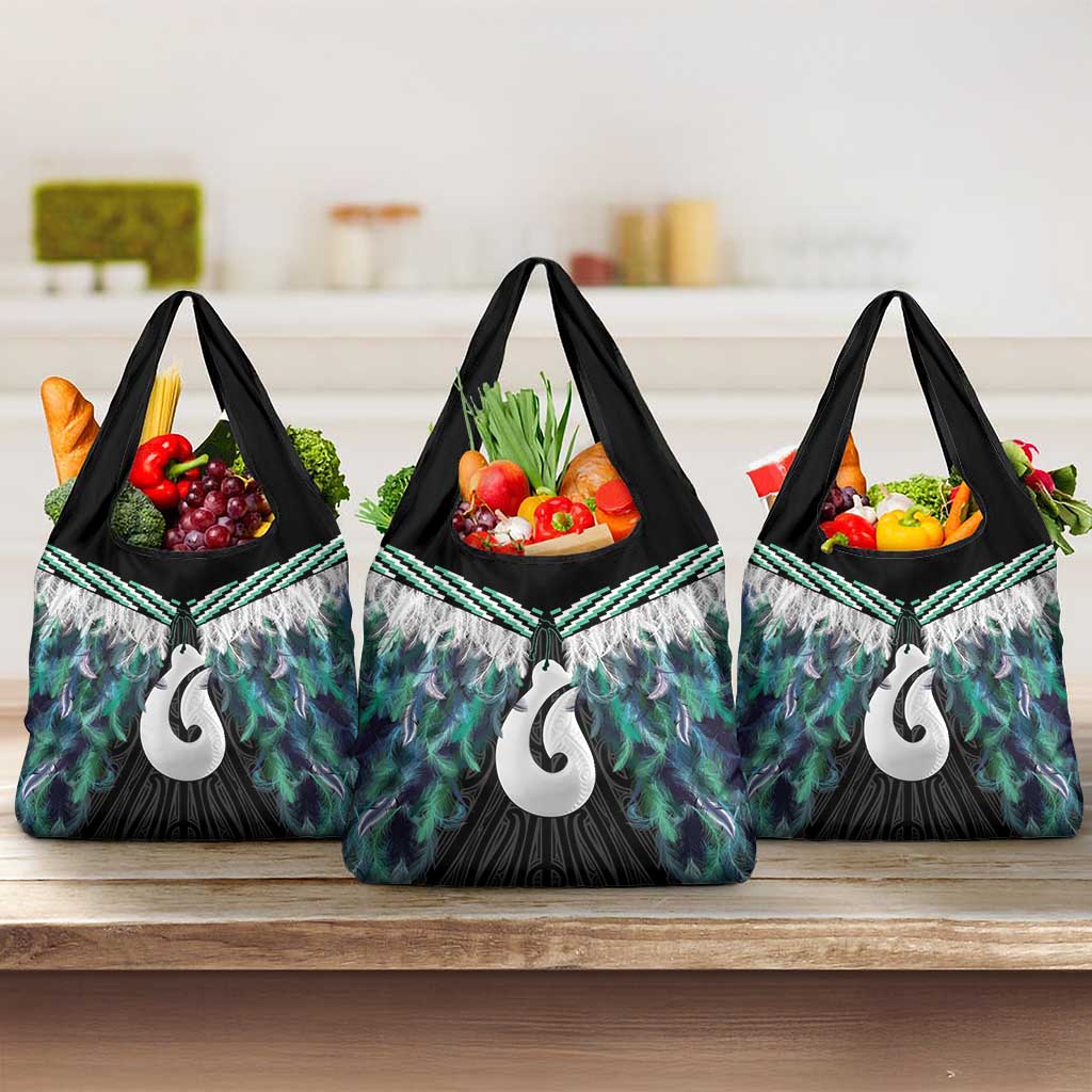 Aotearoa Korowai Motif Grocery Bag Hei Matau Poutama Maori Pattern