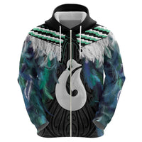 Aotearoa Korowai Motif Hoodie Hei Matau Poutama Maori Pattern