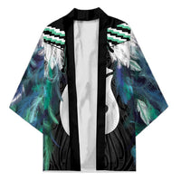 Aotearoa Korowai Motif Kimono Hei Matau Poutama Maori Pattern LT14 Unisex Turquoise - Polynesian Pride