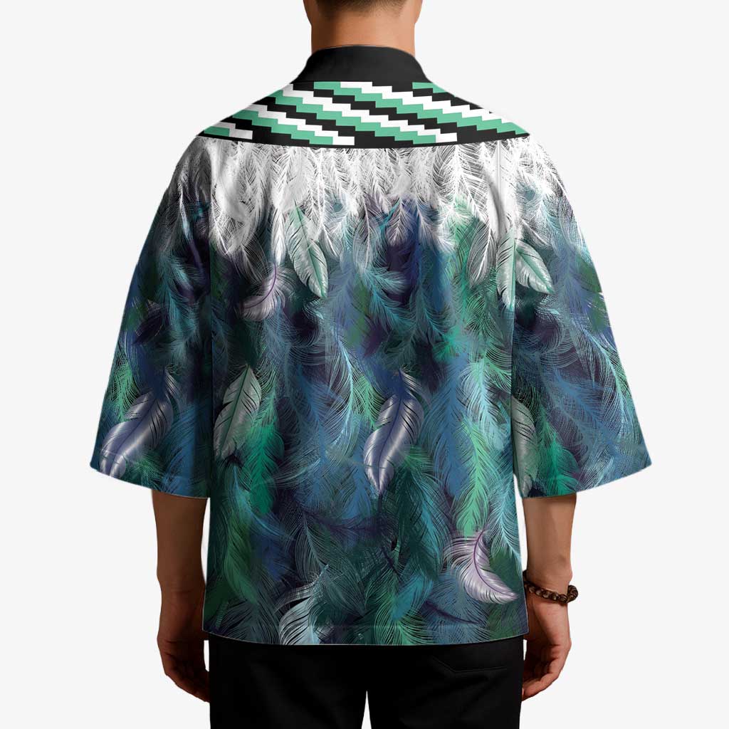 Aotearoa Korowai Motif Kimono Hei Matau Poutama Maori Pattern LT14 - Polynesian Pride