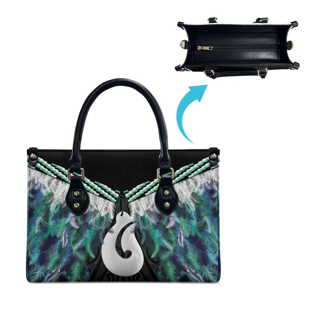 Aotearoa Korowai Motif Leather Bag Hei Matau Poutama Maori Pattern - Polynesian Pride