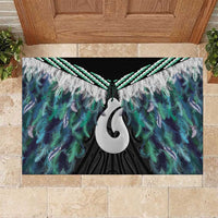 Aotearoa Korowai Motif Rubber Doormat Hei Matau Poutama Maori Pattern