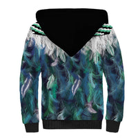 Aotearoa Korowai Motif Sherpa Hoodie Hei Matau Poutama Maori Pattern