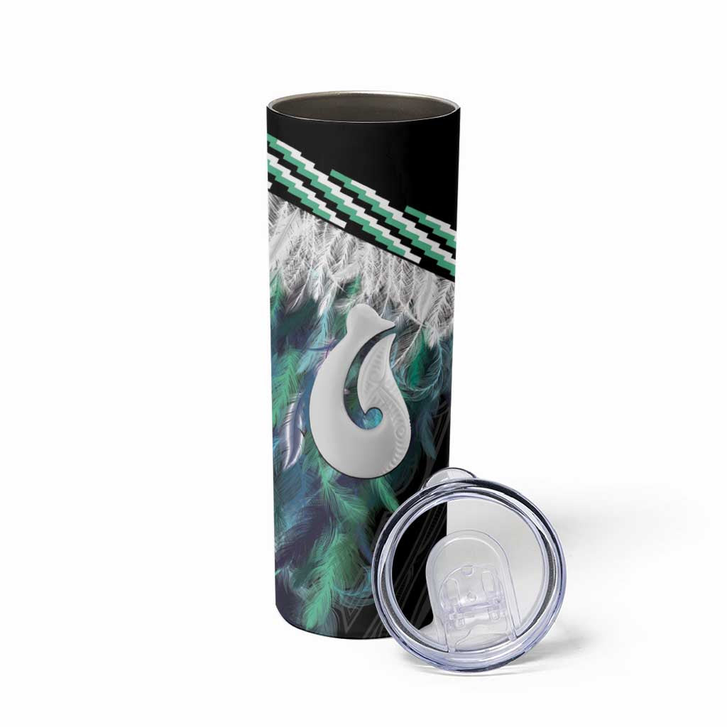Aotearoa Korowai Motif Skinny Tumbler Hei Matau Poutama Maori Pattern LT14 - Polynesian Pride