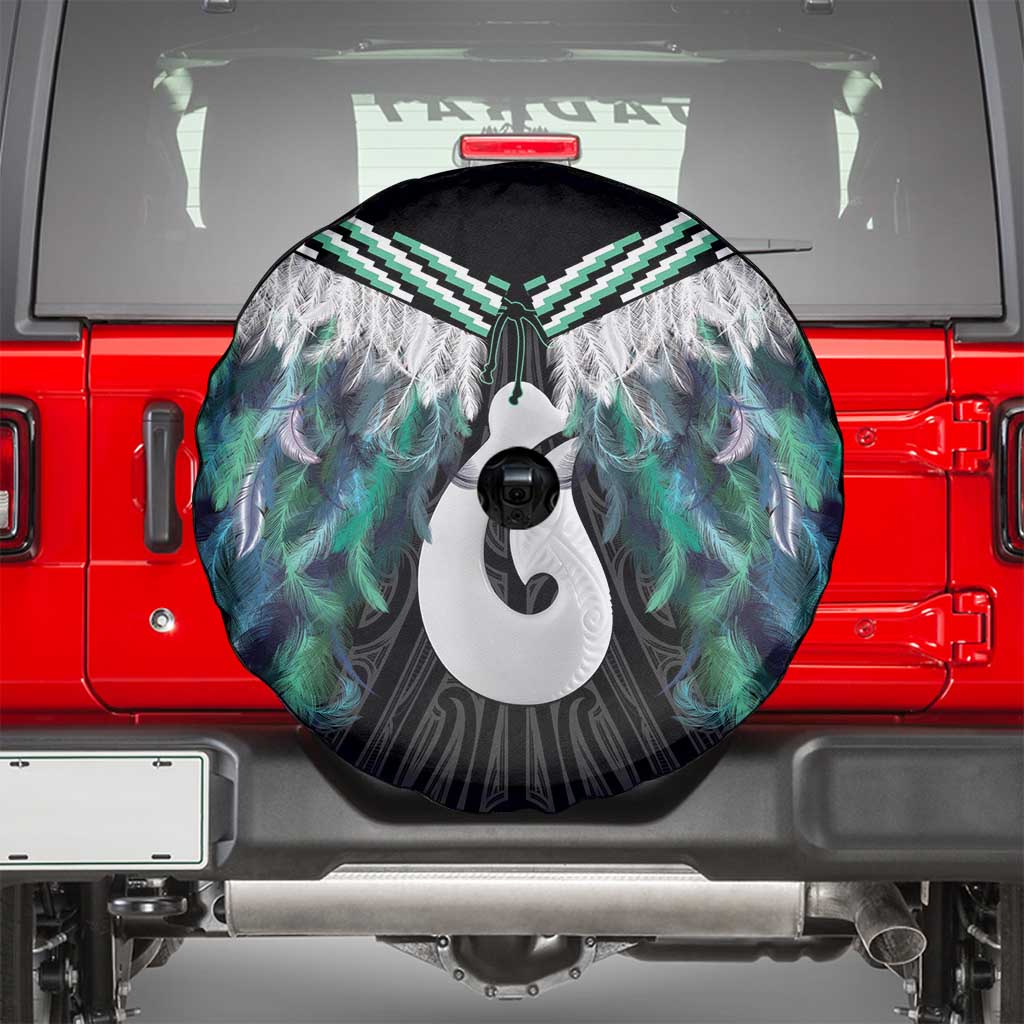 Aotearoa Korowai Motif Spare Tire Cover Hei Matau Poutama Maori Pattern LT14 - Polynesian Pride