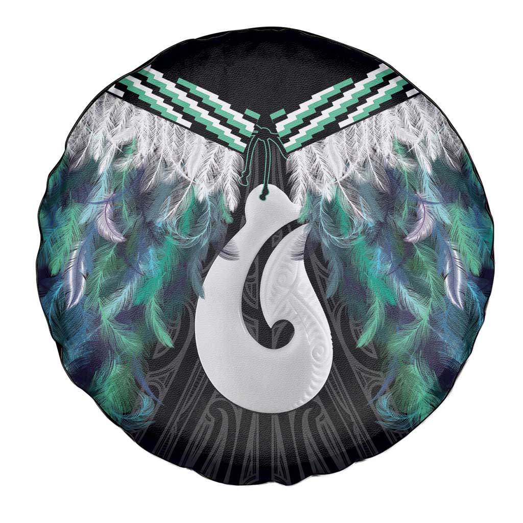 Aotearoa Korowai Motif Spare Tire Cover Hei Matau Poutama Maori Pattern LT14 - Polynesian Pride