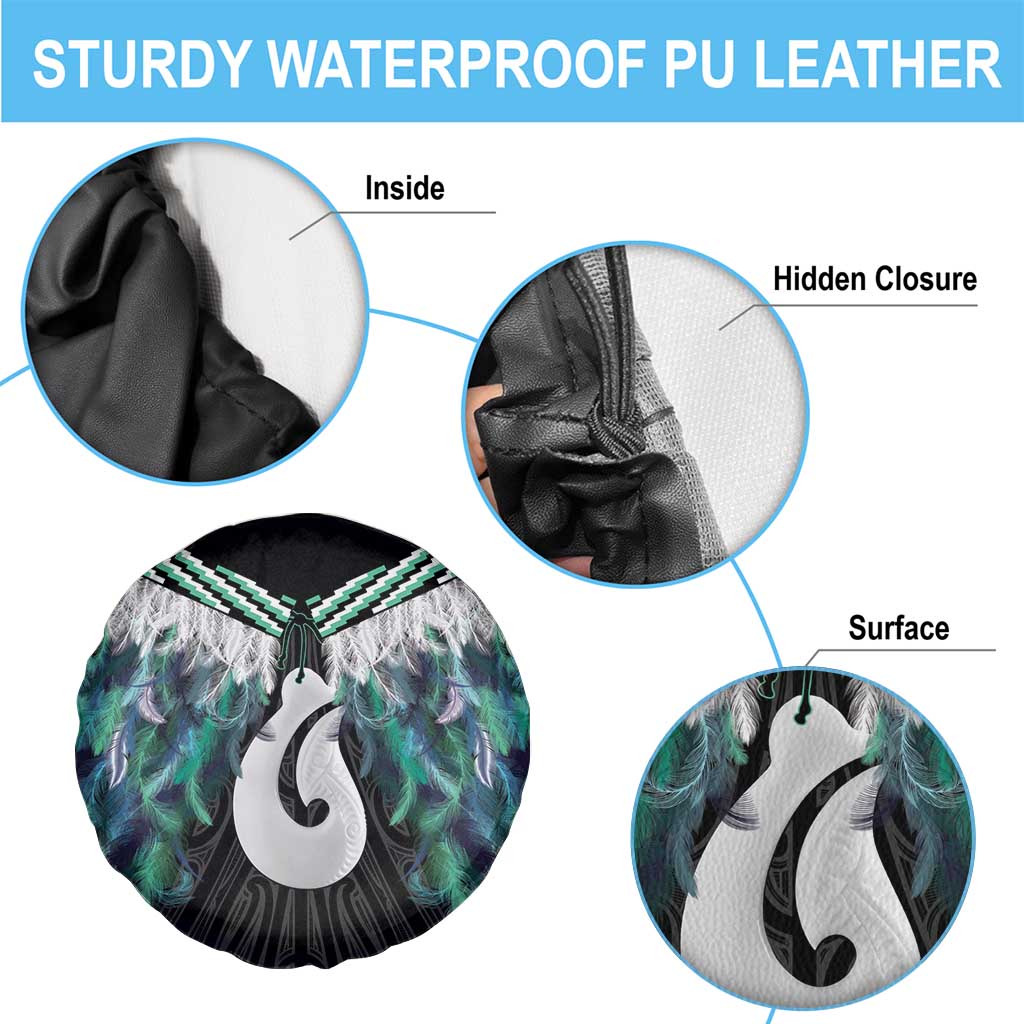 Aotearoa Korowai Motif Spare Tire Cover Hei Matau Poutama Maori Pattern LT14 - Polynesian Pride