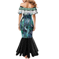 Aotearoa Korowai Motif Family Matching Mermaid Dress and Hawaiian Shirt Hei Manaia Poutama Maori Pattern LT14 - Polynesian Pride