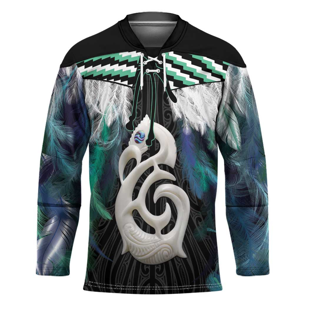 Aotearoa Korowai Motif Hockey Jersey Hei Manaia Poutama Maori Pattern - Polynesian Pride