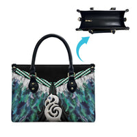 Aotearoa Korowai Motif Leather Bag Hei Manaia Poutama Maori Pattern - Polynesian Pride