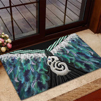 Aotearoa Korowai Motif Rubber Doormat Hei Manaia Poutama Maori Pattern