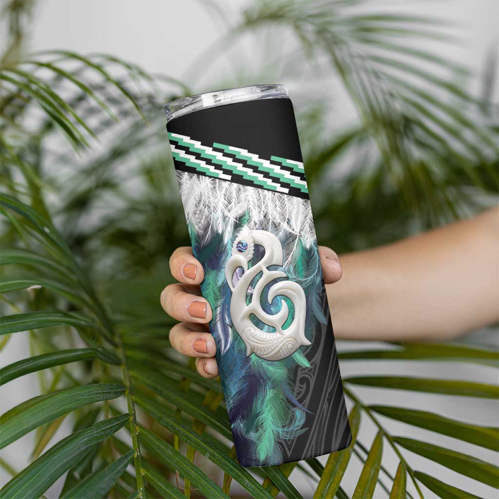 Aotearoa Korowai Motif Skinny Tumbler Hei Manaia Poutama Maori Pattern LT14 - Polynesian Pride