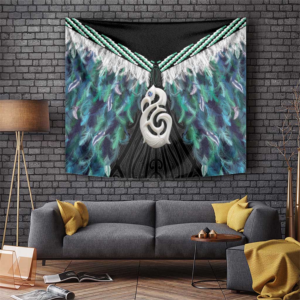 Aotearoa Korowai Motif Tapestry Hei Manaia Poutama Maori Pattern LT14 Turquoise - Polynesian Pride