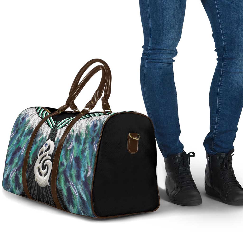 Aotearoa Korowai Motif Travel Bag Hei Manaia Poutama Maori Pattern - Polynesian Pride