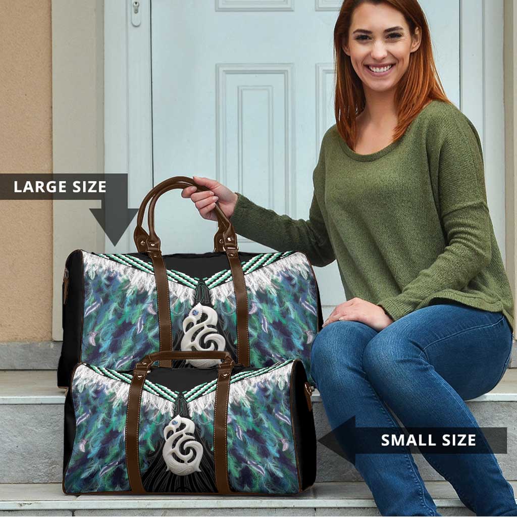 Aotearoa Korowai Motif Travel Bag Hei Manaia Poutama Maori Pattern - Polynesian Pride