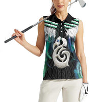 Aotearoa Korowai Motif Women Sleeveless Polo Shirt Hei Manaia Poutama Maori Pattern LT14 - Polynesian Pride