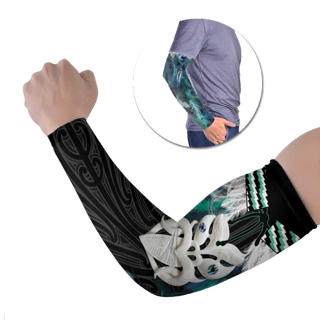 Aotearoa Korowai Motif Arm Sleeves Maori Wheku Poutama - Polynesian Pride