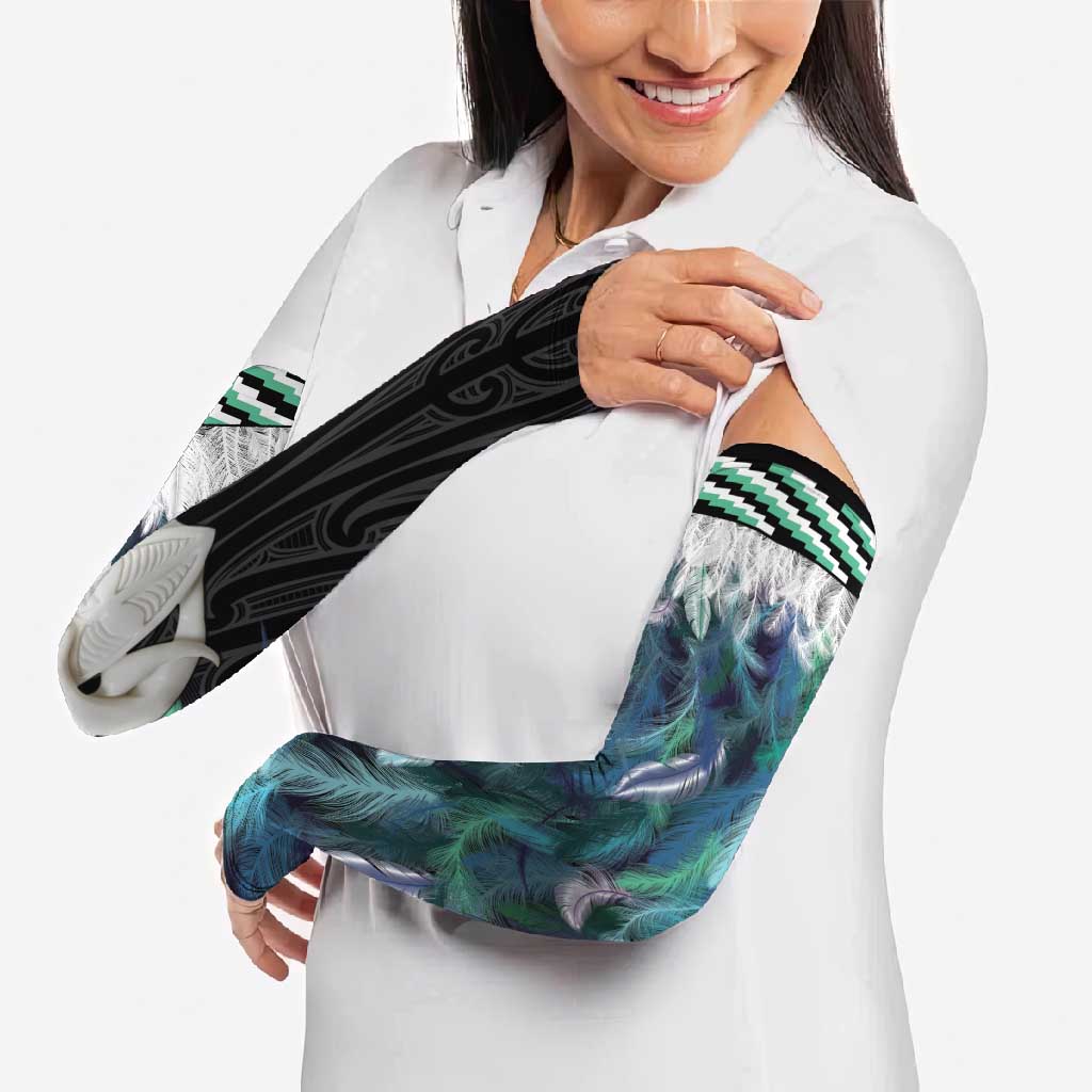 Aotearoa Korowai Motif Arm Sleeves Maori Wheku Poutama - Polynesian Pride