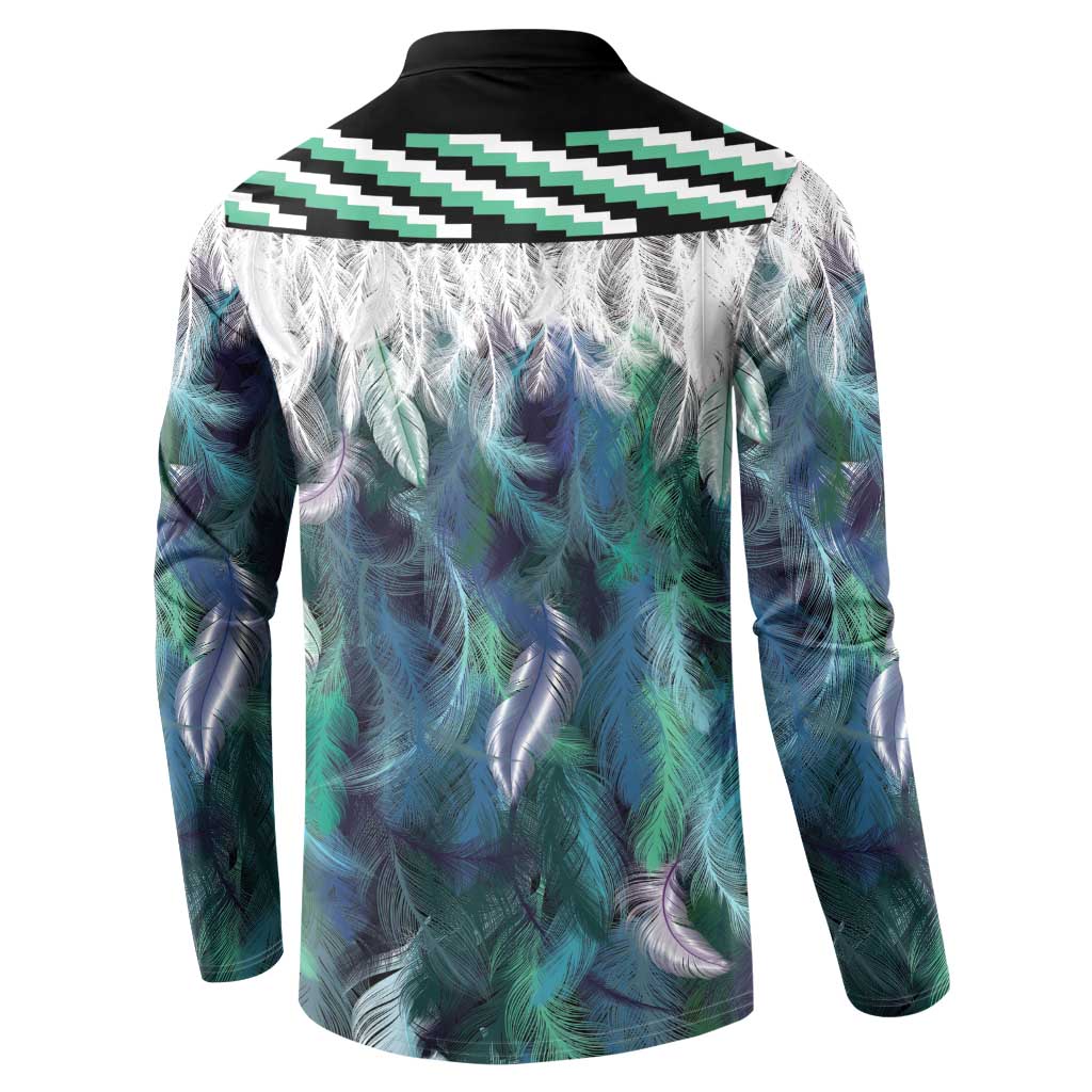 Aotearoa Korowai Motif Button Sweatshirt Maori Wheku Poutama