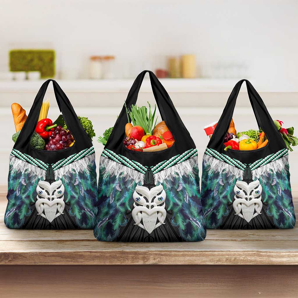 Aotearoa Korowai Motif Grocery Bag Maori Wheku Poutama