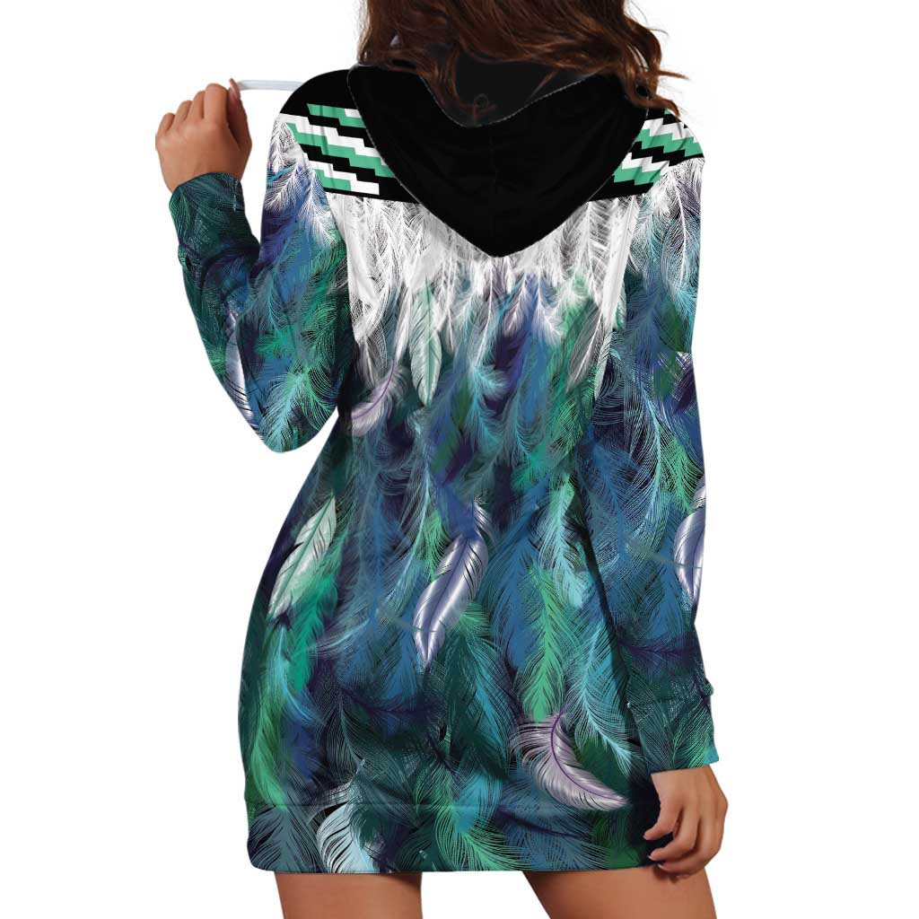 Aotearoa Korowai Motif Hoodie Dress Maori Wheku Poutama LT14 - Polynesian Pride