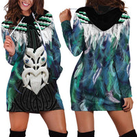 Aotearoa Korowai Motif Hoodie Dress Maori Wheku Poutama LT14 - Polynesian Pride