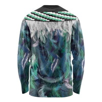 Aotearoa Korowai Motif Long Sleeve Shirt Maori Wheku Poutama LT14 - Polynesian Pride