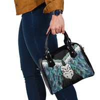 Aotearoa Korowai Motif Shoulder Handbag Maori Wheku Poutama