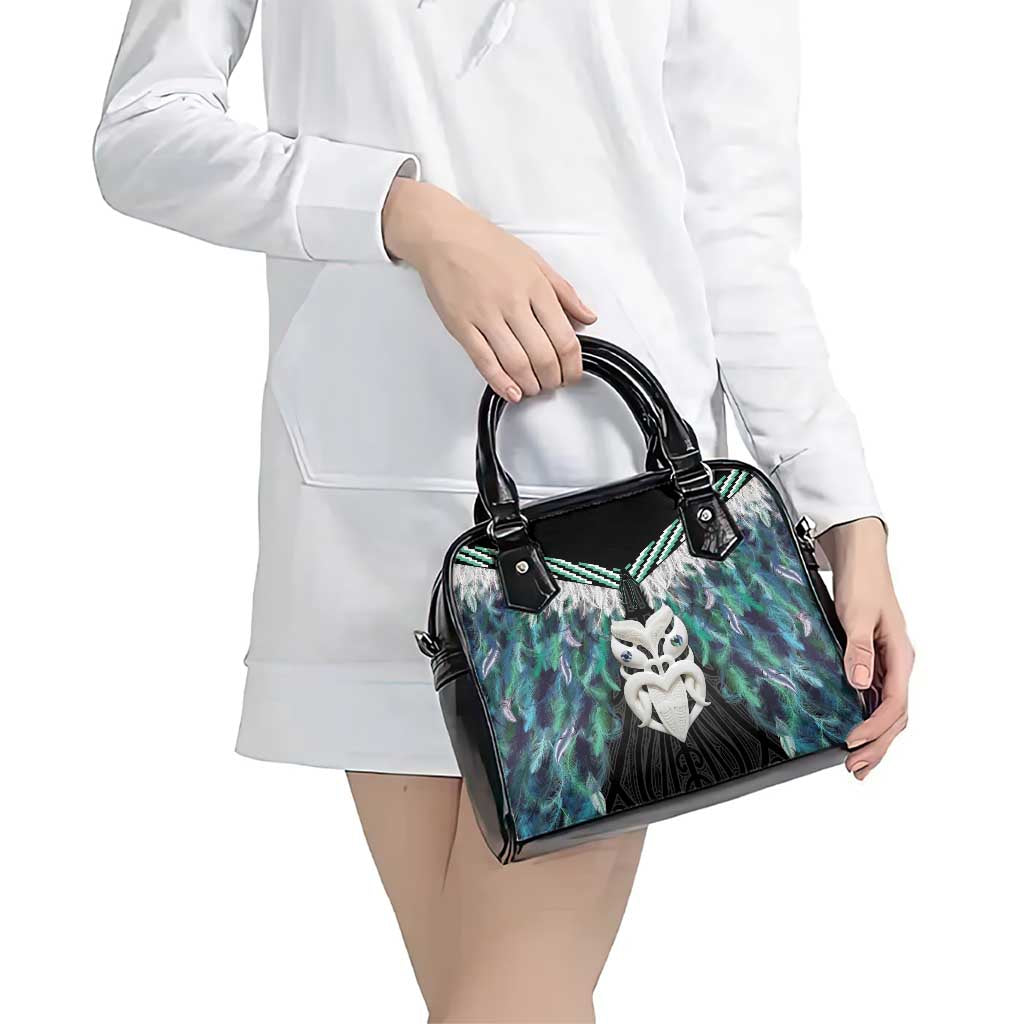 Aotearoa Korowai Motif Shoulder Handbag Maori Wheku Poutama