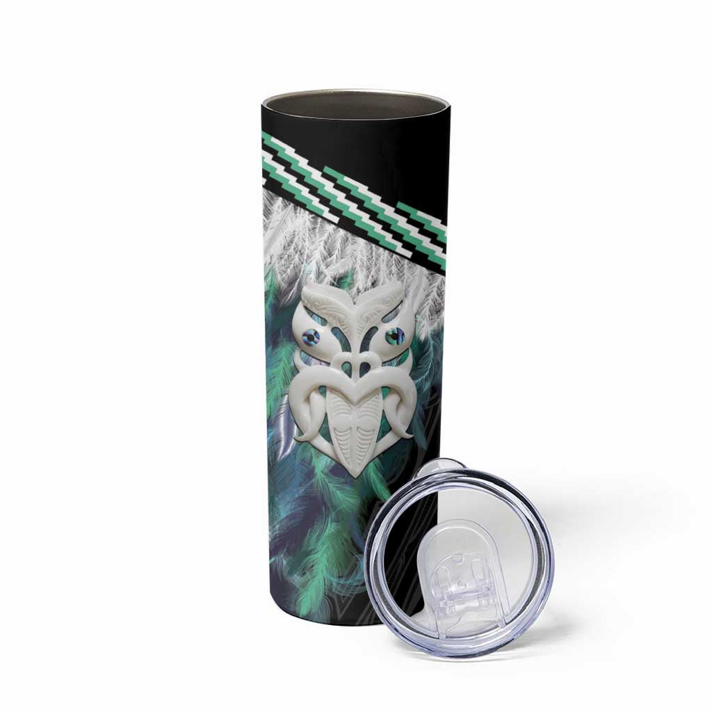 Aotearoa Korowai Motif Skinny Tumbler Maori Wheku Poutama LT14 - Polynesian Pride