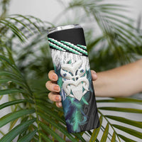 Aotearoa Korowai Motif Skinny Tumbler Maori Wheku Poutama LT14 - Polynesian Pride