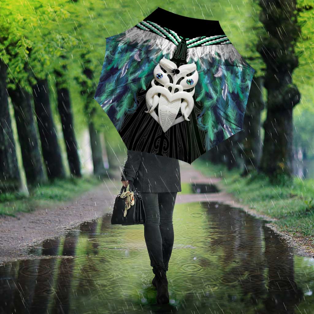 Aotearoa Korowai Motif Umbrella Maori Wheku Poutama LT14 - Polynesian Pride